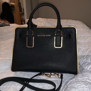 NWOT Black and Gold Michel Kors Bag